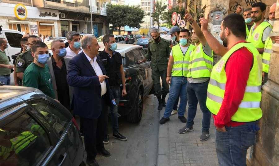 محافظ بيروت يجول في الجميزة ويتفقد أعمال الترميم