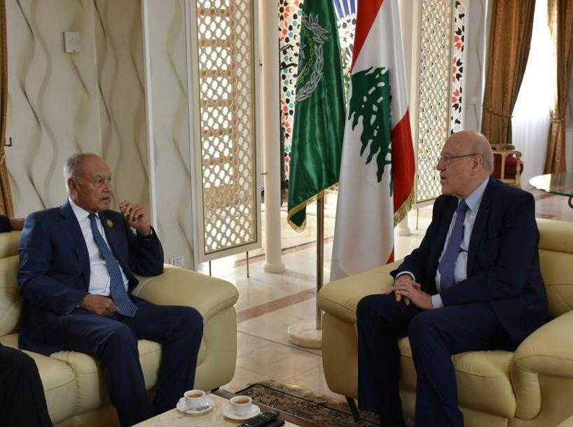 ميقاتي يبحث التطورات السياسية الأخيرة على الساحة اللبنانية مع ابو الغيط
