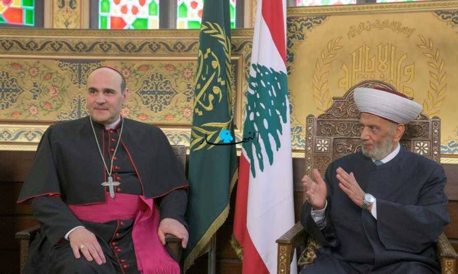 دريان يبحث والسفير البابوي تعزيز العلاقات الإسلامية – المسيحية