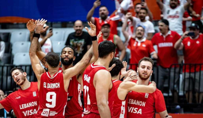 فوز لبنان على إيران في كأس العالم لكرة السلة