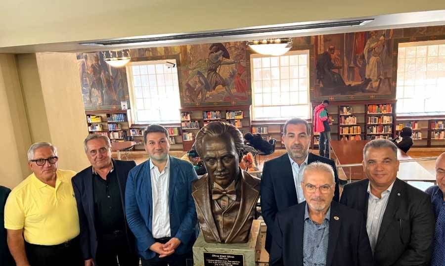 نديم الجميّل زار المكتبة العامة في كاليفورنيا حيث تمثال جبران وغرفة طوارىء الشرطة