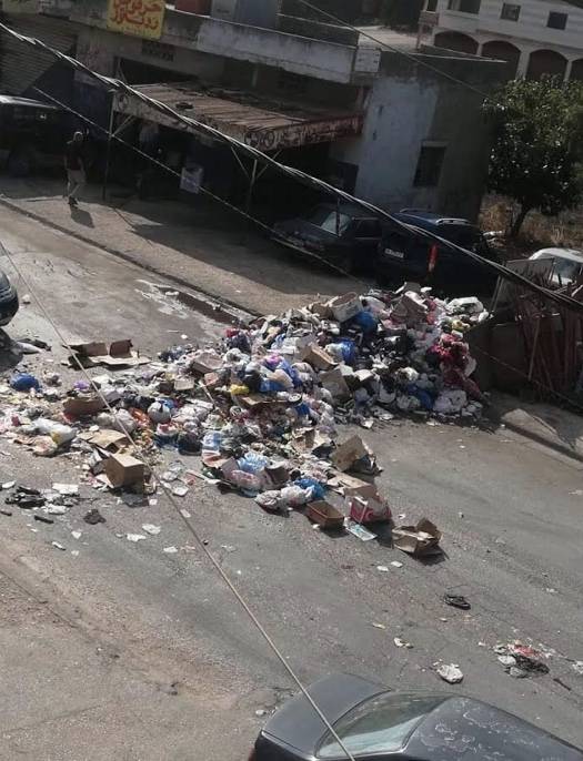 رمي النفايات وسط طريق حاروف - الدوير